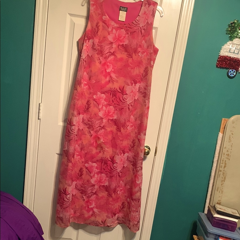 Pink Sleeveless Midi Sundress for Weddings